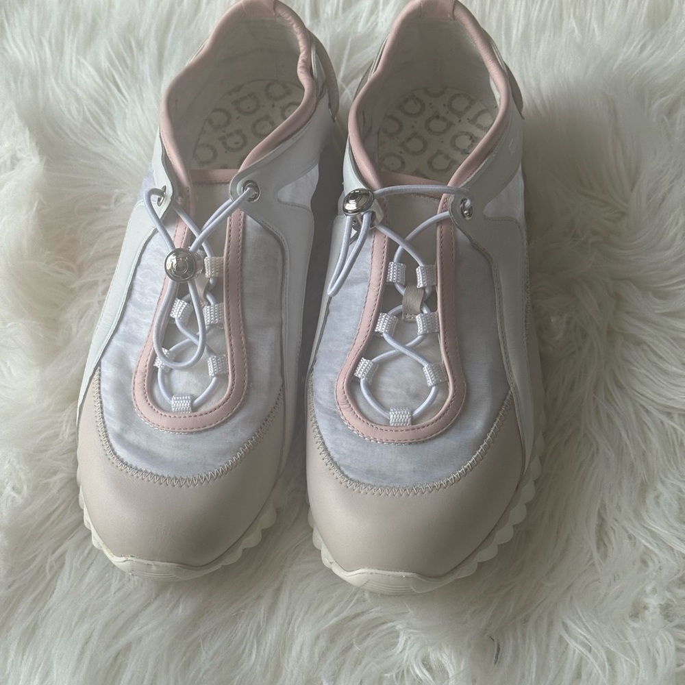 Salvatore Ferragamo White and Pink Sneakers Modern Design